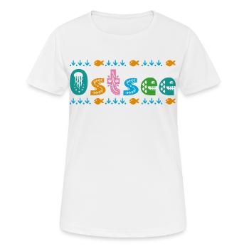 Ostsee - Frauen T-Shirt atmungsaktiv - Weiß - Vorne - AI Model Female 172 dark (172cm)