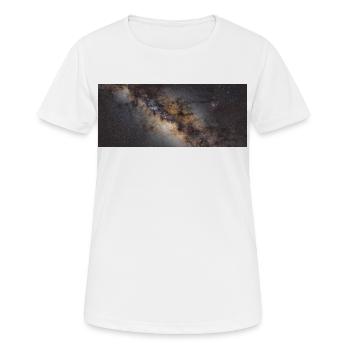 Foto Tasse MilkyWay - Frauen T-Shirt atmungsaktiv - Weiß - Vorne - AI Model Female 172 dark (172cm)