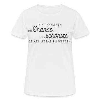 Abstrakte Farbexplosion auf Leinwand - Frauen T-Shirt atmungsaktiv - Weiß - Vorne - AI Model Female 172 dark (172cm)