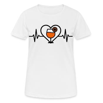 Spritz Heart Cocktail Apéritif - T-shirt respirant Femme - blanc - Devant - AI Model Female 172 dark (172cm)