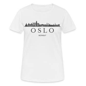 Oslo, Norvège, silhouette d’Oslo - T-shirt respirant Femme - blanc - Devant - AI Model Female 172 dark (172cm)