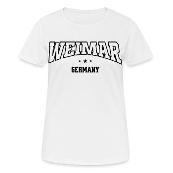 Weimar Lettering College Style Retro - Women's Breathable T-Shirt - white - Front - AI Model Female 172 dark (172cm)
