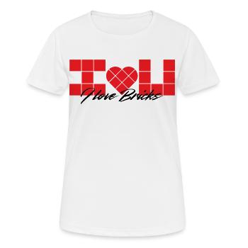 Klemmbausteine Liebe - Frauen T-Shirt atmungsaktiv - Weiß - Vorne - AI Model Female 172 dark (172cm)