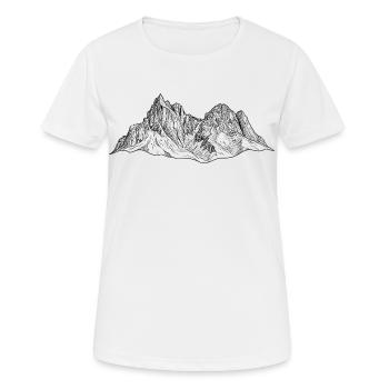 Silhouette des dolomies du massif sciliaire | Alpinistes - T-shirt respirant Femme - blanc - Devant - AI Model Female 172 dark (172cm)