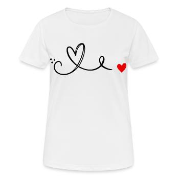 Herz Schnoerkel Linie - Frauen T-Shirt atmungsaktiv - Weiß - Vorne - AI Model Female 172 dark (172cm)