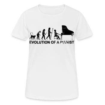 Entwicklung eines Pianisten - Frauen T-Shirt atmungsaktiv - Weiß - Vorne - AI Model Female 172 dark (172cm)