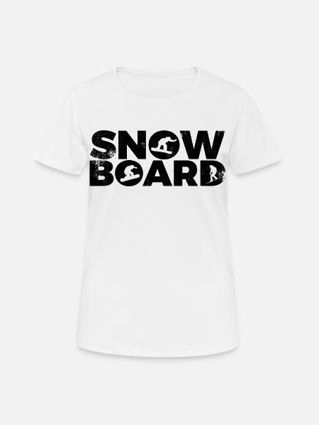 Snowboard - Frauen T-Shirt atmungsaktiv - Weiß