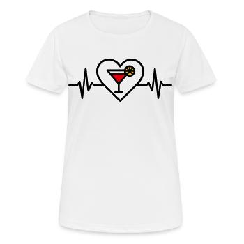 Cocktail Cœur Apéritif Boisson - T-shirt respirant Femme - blanc - Devant - AI Model Female 172 dark (172cm)