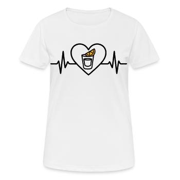 Tequila shot coeur Apéritif Soirée - T-shirt respirant Femme - blanc - Devant - AI Model Female 172 dark (172cm)