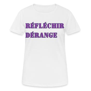THINKING DISTURBS - Women's Breathable T-Shirt - white - Front - AI Model Female 172 dark (172cm)