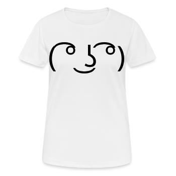 Émoticon Lenny Face ( ͡° ͜ʖ ͡°) Meme - T-shirt respirant Femme - blanc - Devant - AI Model Female 172 dark (172cm)