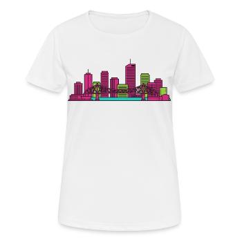 Histoire de la silhouette de la ville de Brisbane Pont Art moderne - T-shirt respirant Femme - blanc - Devant - AI Model Female 172 dark (172cm)