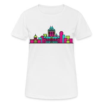 Quebec City Skyline Chateau Frontenac Art - Women's Breathable T-Shirt - white - Front - AI Model Female 172 dark (172cm)
