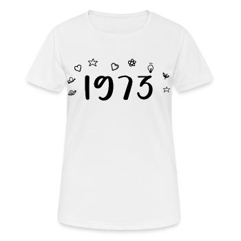 1973 Jubiläum 1973 Retro 1973 - Frauen T-Shirt atmungsaktiv - Weiß - Vorne - AI Model Female 172 dark (172cm)