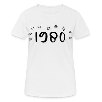 1980 Anniversaire 1980 Retro 1980 - T-shirt respirant Femme - blanc - Devant - AI Model Female 172 dark (172cm)