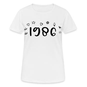 1986 Anniversary 1986 Retro 1986 - Women's Breathable T-Shirt - white - Front - AI Model Female 172 dark (172cm)
