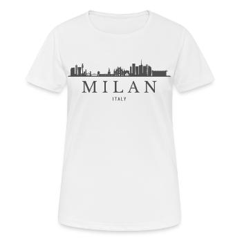 Milan Italie, silhouette de Milan - T-shirt respirant Femme - blanc - Devant - AI Model Female 172 dark (172cm)
