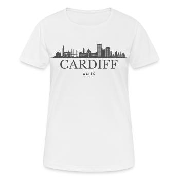 Cardiff au Pays de Galles, Cardiff Skyline, Cymru - T-shirt respirant Femme - blanc - Devant - AI Model Female 172 dark (172cm)