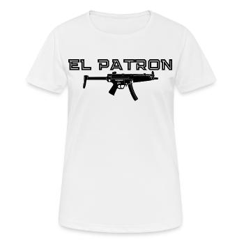 El Patron – Latino Style Print - Frauen T-Shirt atmungsaktiv - Weiß - Vorne - AI Model Female 172 dark (172cm)