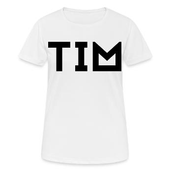 Prénom Tim - T-shirt respirant Femme - blanc - Devant - AI Model Female 172 dark (172cm)