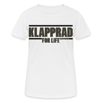 Klapprad_for_Life - Frauen T-Shirt atmungsaktiv - Weiß - Vorne - AI Model Female 172 dark (172cm)
