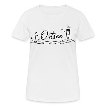 Ostsee - Frauen T-Shirt atmungsaktiv - Weiß - Vorne - AI Model Female 172 dark (172cm)