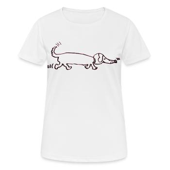 drôle teckel, teckel, chien, teckel - T-shirt respirant Femme - blanc - Devant - AI Model Female 172 dark (172cm)