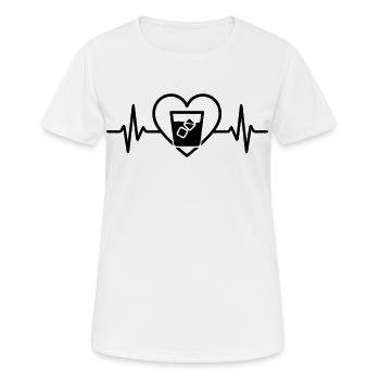 Verre à whisky coeur apéritif élégant - T-shirt respirant Femme - blanc - Devant - AI Model Female 172 dark (172cm)