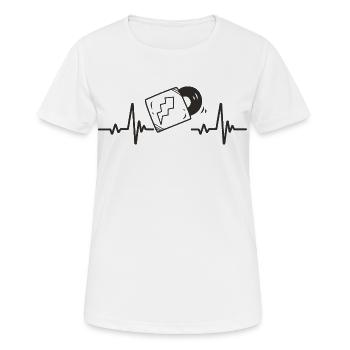 Vinyl Album Sleeve Electro Rhythm Music Heart - Women's Breathable T-Shirt - white - Front - AI Model Female 172 dark (172cm)