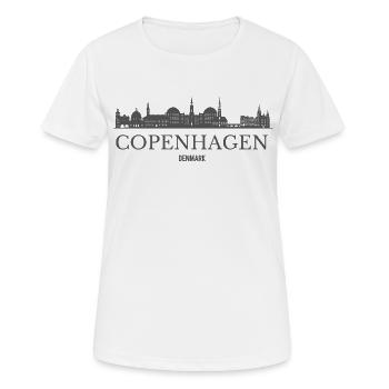 Copenhague, Danemark, silhouette de Copenhague - T-shirt respirant Femme - blanc - Devant - AI Model Female 172 dark (172cm)