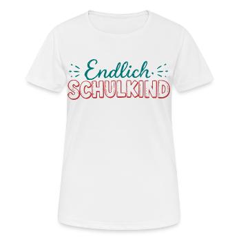 Endlich Schulkind Schulstart - Frauen T-Shirt atmungsaktiv - Weiß - Vorne - AI Model Female 172 dark (172cm)