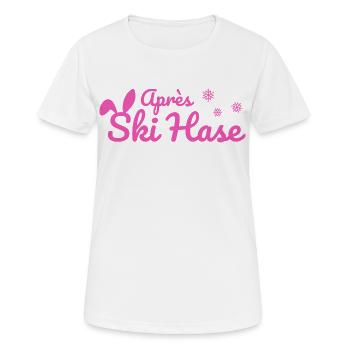 Apres Ski Rabbit Ski Après Ski Party Snow pink - Women's Breathable T-Shirt - white - Front - AI Model Female 172 dark (172cm)