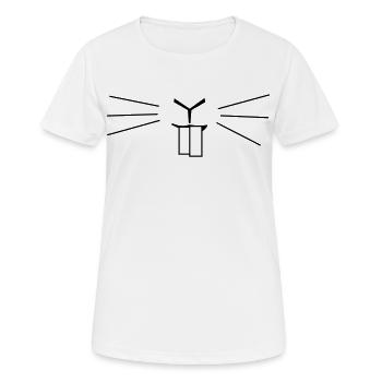 Moustaches de visage de lapin mignonnes – Dents de lapin minimalistes - T-shirt respirant Femme - blanc - Devant - AI Model Female 172 dark (172cm)