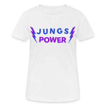 JUNGS POWER - Glücksbringer Jungen Männer - Frauen T-Shirt atmungsaktiv - Weiß - Vorne - AI Model Female 172 dark (172cm)