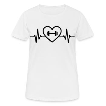 Herz Fitness – Hantel & Krafttraining - Frauen T-Shirt atmungsaktiv - Weiß - Vorne - AI Model Female 172 dark (172cm)