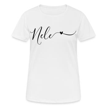 Prénom Nele Prénom décoratif - T-shirt respirant Femme - blanc - Devant - AI Model Female 172 dark (172cm)