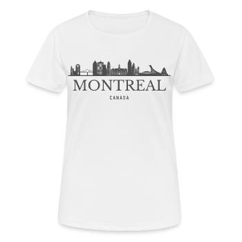 Silhouette de Montréal Canada et de Montréal - T-shirt respirant Femme - blanc - Devant - AI Model Female 172 dark (172cm)
