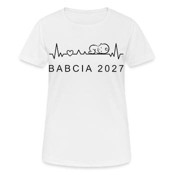 Oma 2027 Herzschlag Schwangerschaft Polnisch - Frauen T-Shirt atmungsaktiv - Weiß - Vorne - AI Model Female 172 dark (172cm)