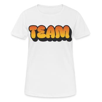 Team - Frauen T-Shirt atmungsaktiv - Weiß - Vorne - AI Model Female 172 dark (172cm)