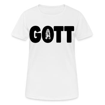 Dieu - Prière - Mains en prière - T-shirt respirant Femme - blanc - Devant - AI Model Female 172 dark (172cm)