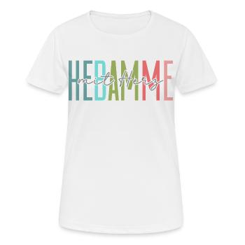 Hebamme mit Herz Design - Frauen T-Shirt atmungsaktiv - Weiß - Vorne - AI Model Female 172 dark (172cm)