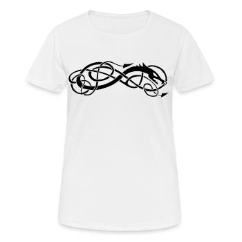 Serpent celte noir - T-shirt respirant Femme - blanc - Devant - AI Model Female 172 dark (172cm)