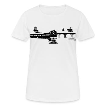 Chemin de fer - T-shirt respirant Femme - blanc - Devant - AI Model Female 172 dark (172cm)