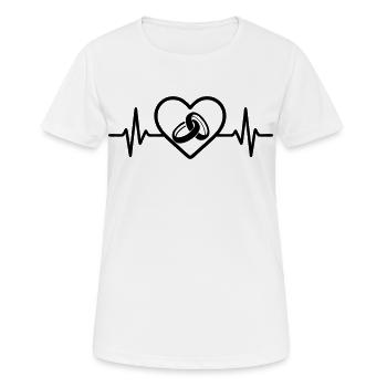 Wedding Rings Heart Love - Women's Breathable T-Shirt - white - Front - AI Model Female 172 dark (172cm)