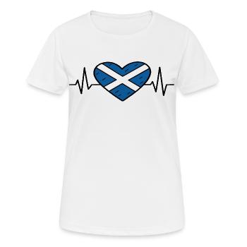 Scotland Flag Heartbeat Line Scottish Pride Art - Women's Breathable T-Shirt - white - Front - AI Model Female 172 dark (172cm)