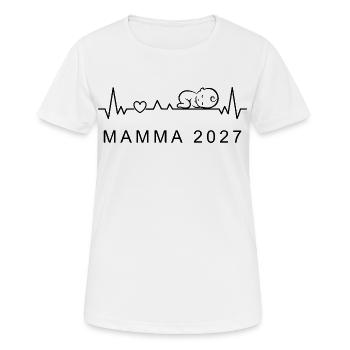 Mama 2027 Herzschlag Schwangerschaft Schwedisch - Frauen T-Shirt atmungsaktiv - Weiß - Vorne - AI Model Female 172 dark (172cm)