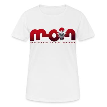 Moin - Frauen T-Shirt atmungsaktiv - Weiß - Vorne - AI Model Female 172 dark (172cm)