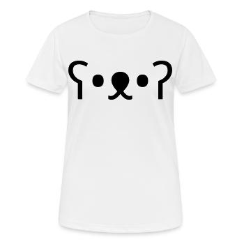 Kuma Bear ʕ•ᴥ•ʔ Cute Bear Emoticon - Women's Breathable T-Shirt - white - Front - AI Model Female 172 dark (172cm)