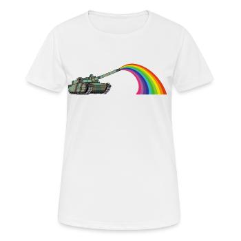 Char arc-en-ciel - T-shirt respirant Femme - blanc - Devant - AI Model Female 172 dark (172cm)