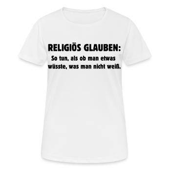 Religious Belief - Women's Breathable T-Shirt - white - Front - AI Model Female 172 dark (172cm)